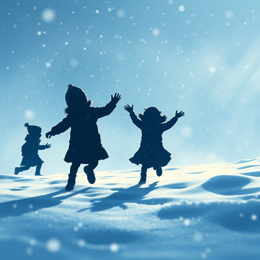 Surreal Winter Landscapes of Children at Play in Frosty, Eth...