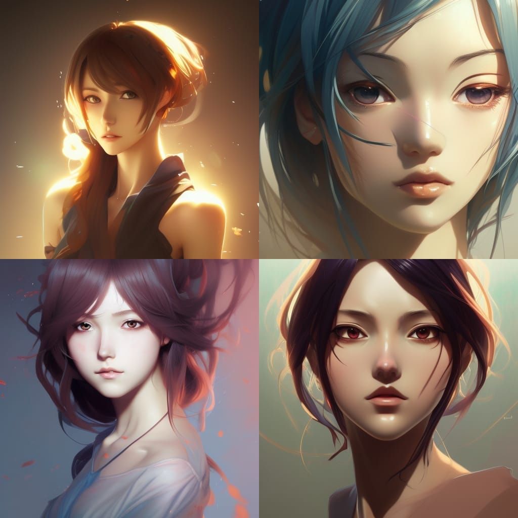 Anime Girl Portrait in Hyperdetailed Digital Art