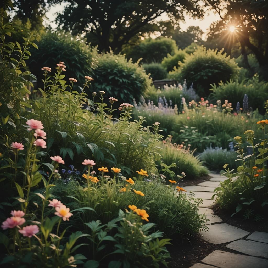 Twilight Herb Garden in Cinematic Style