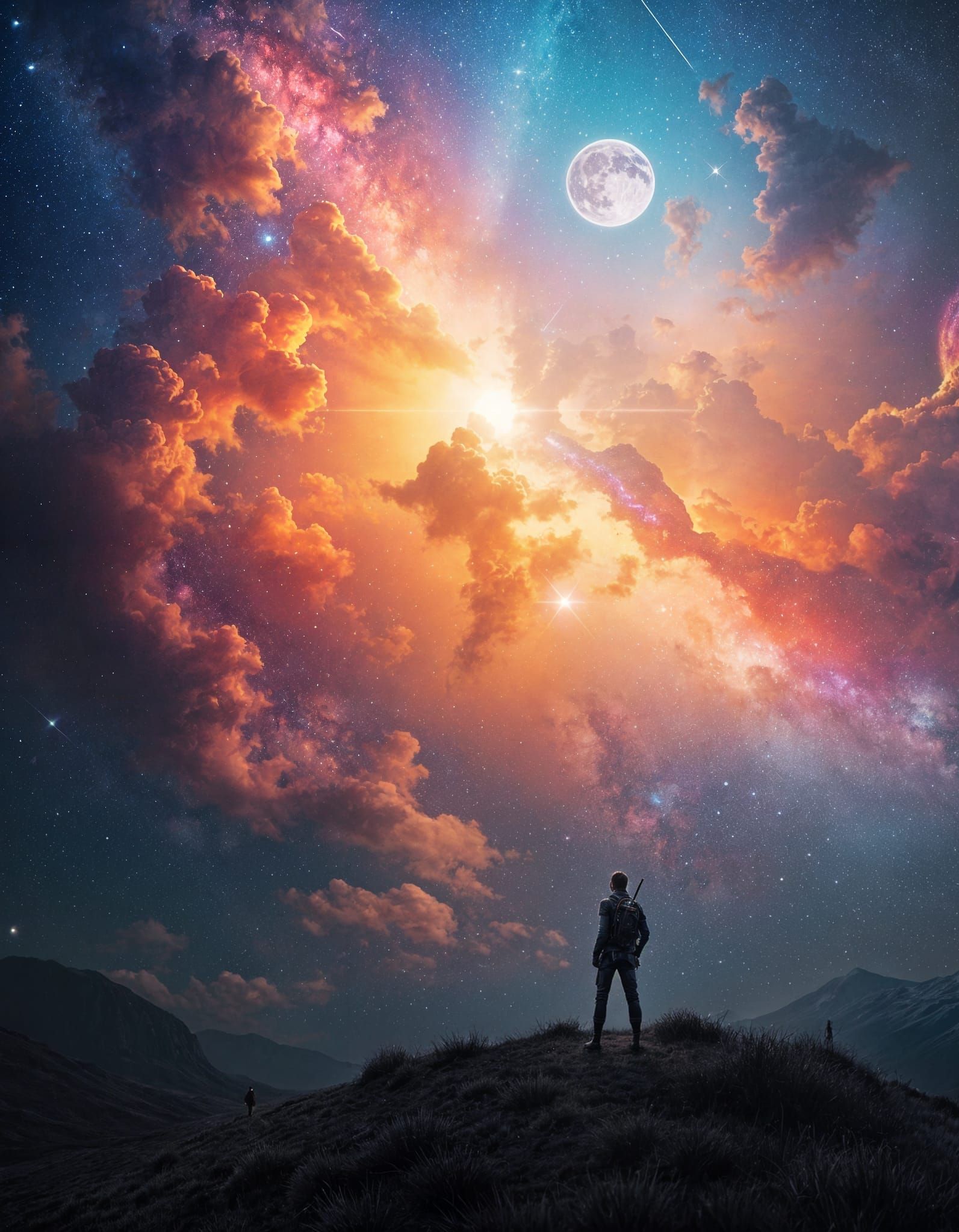 Epic Cosmic Landscape in a Maximalist Digital Style