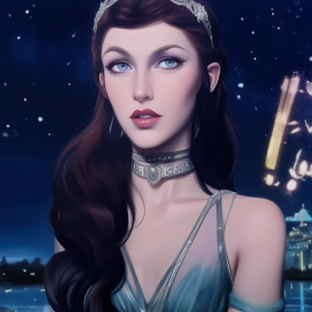 Ethereal Goddess in Whimsical Fantasy Realm