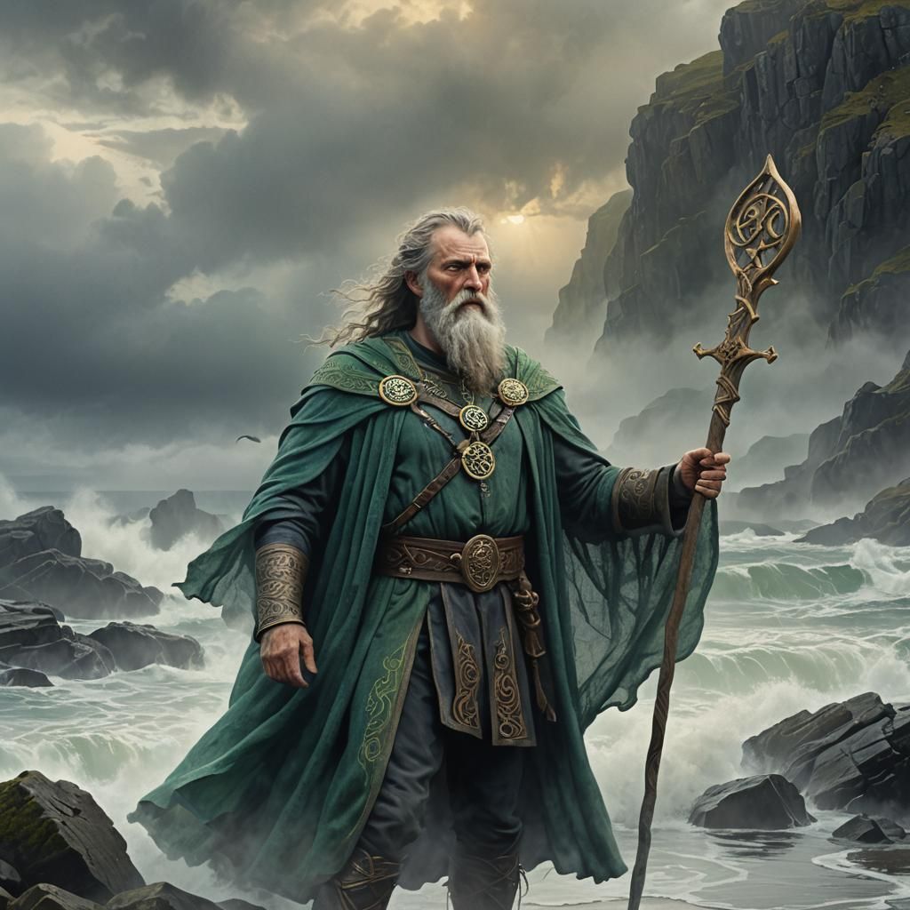 Manannan Mac Lir: Celtic Sea God in Digital Art