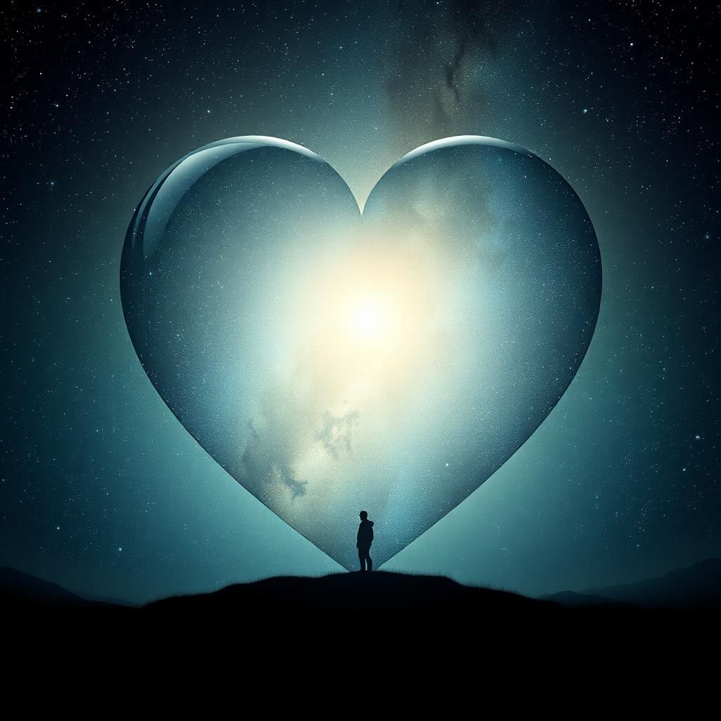 Heart Reflecting Starry Night Sky: Digital Matte Painting