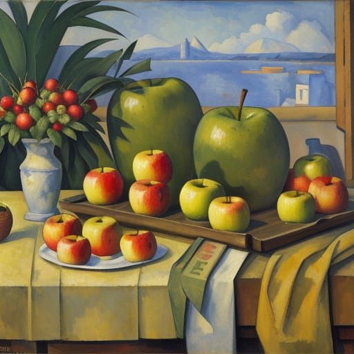 Hippo Enjoys a Still Life of Juicy Apples