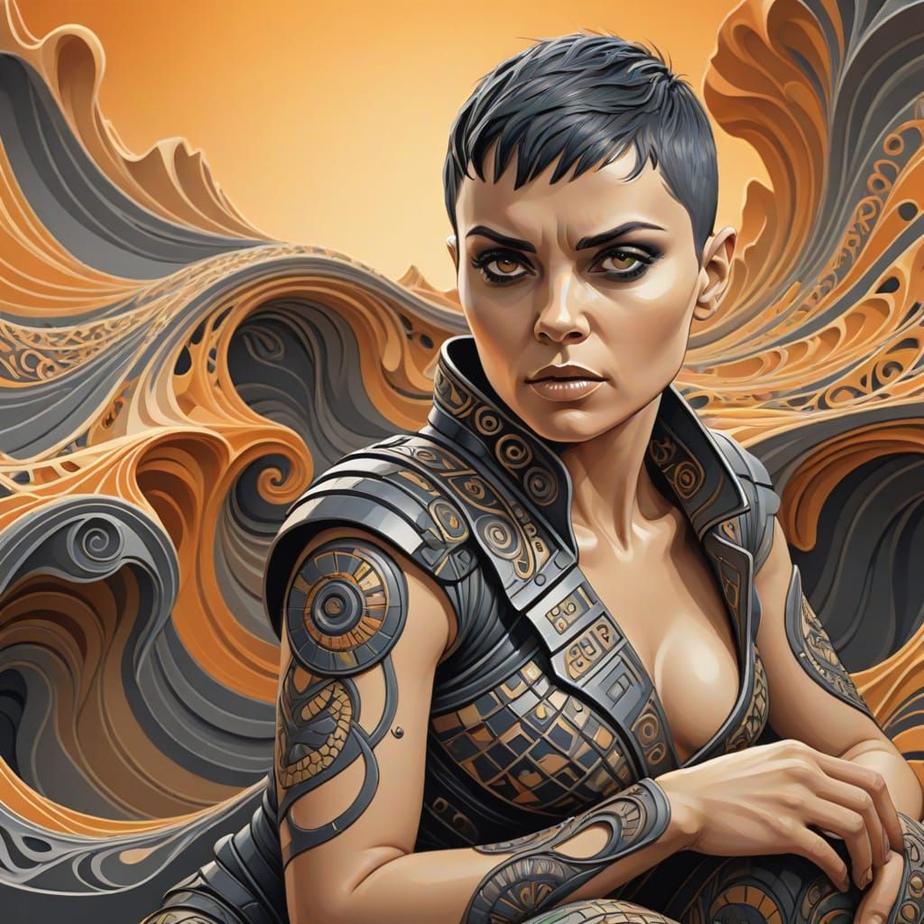 Abstract Fractal of Furiosa in Gouache Style