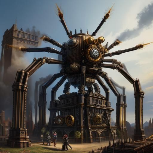 Steampunk Spider with Giant Engine