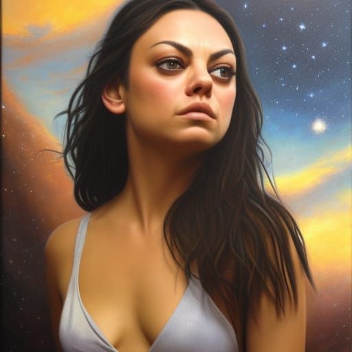Mila Kunis in a cosmic world