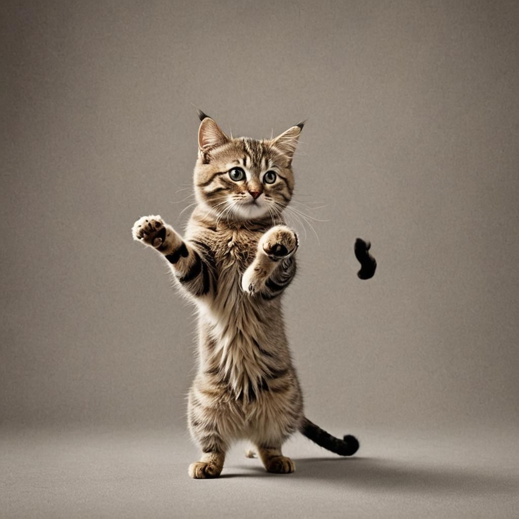 Dancing with Your Cat: A Surreal Scene