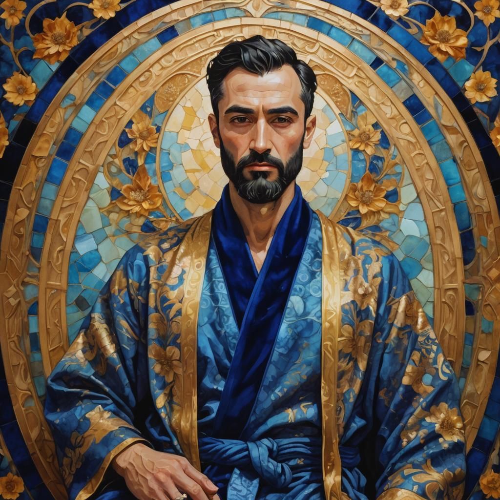 Elegant Portrait of a Man in Art Nouveau Style