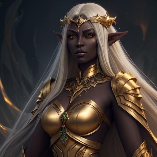 Evil Star Princess Elf in Detailed Fantasy Art