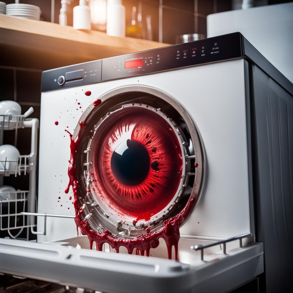 Menacing Dishwasher Washes Dishes with Blood