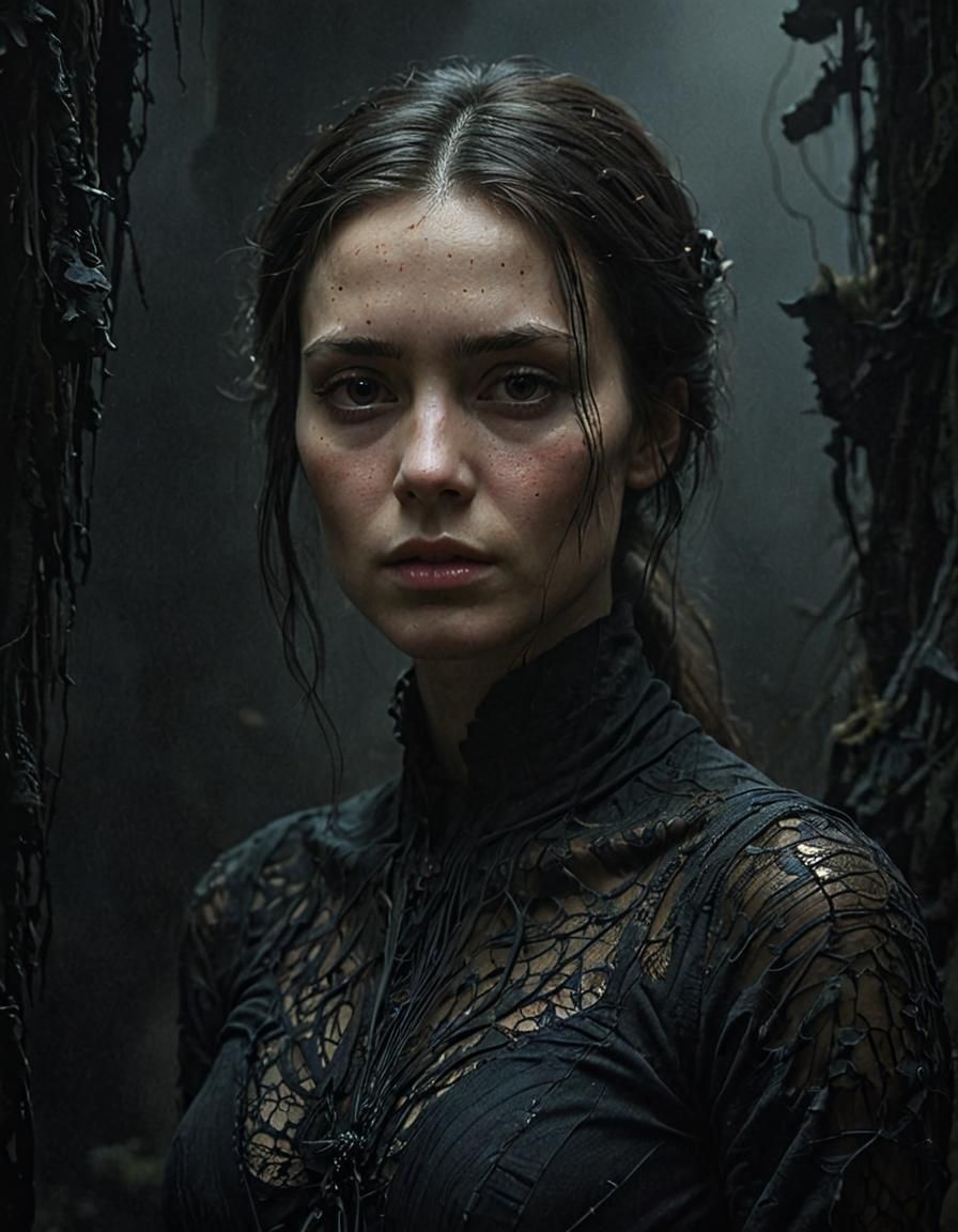 Mystical Woman Portrait in Dark Romantic Style