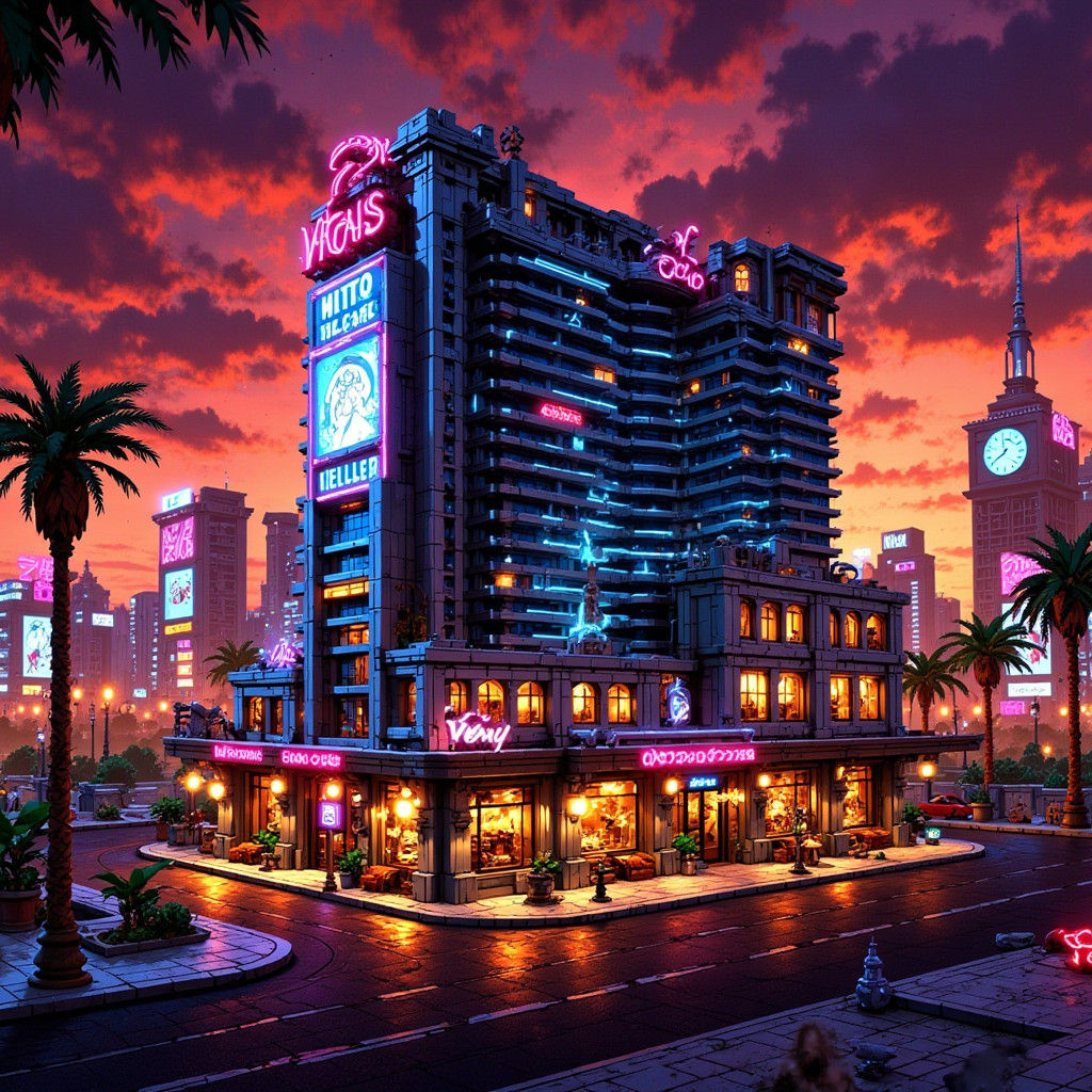 Hyperrealistic LEGO Las Vegas Set Architecture