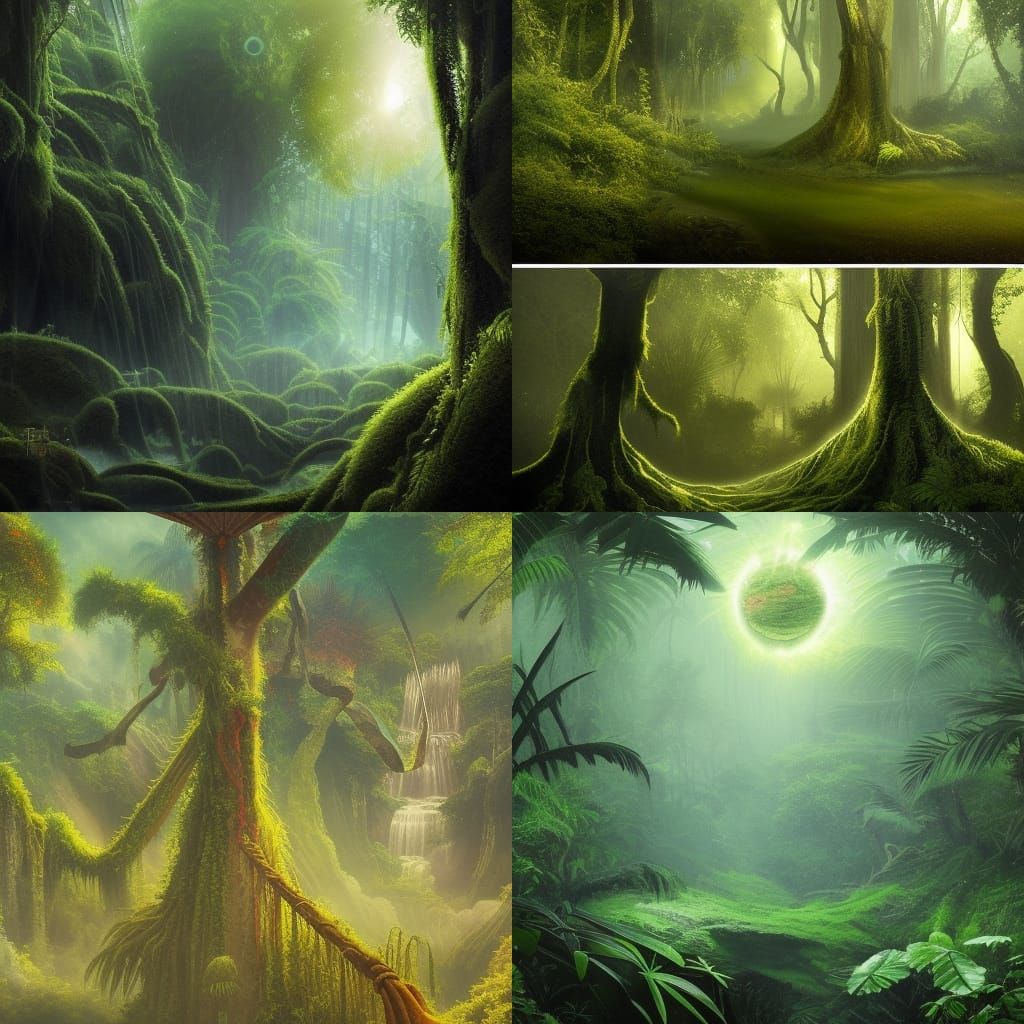 Lush Malaysian Rainforest: Detailed Matte Painting