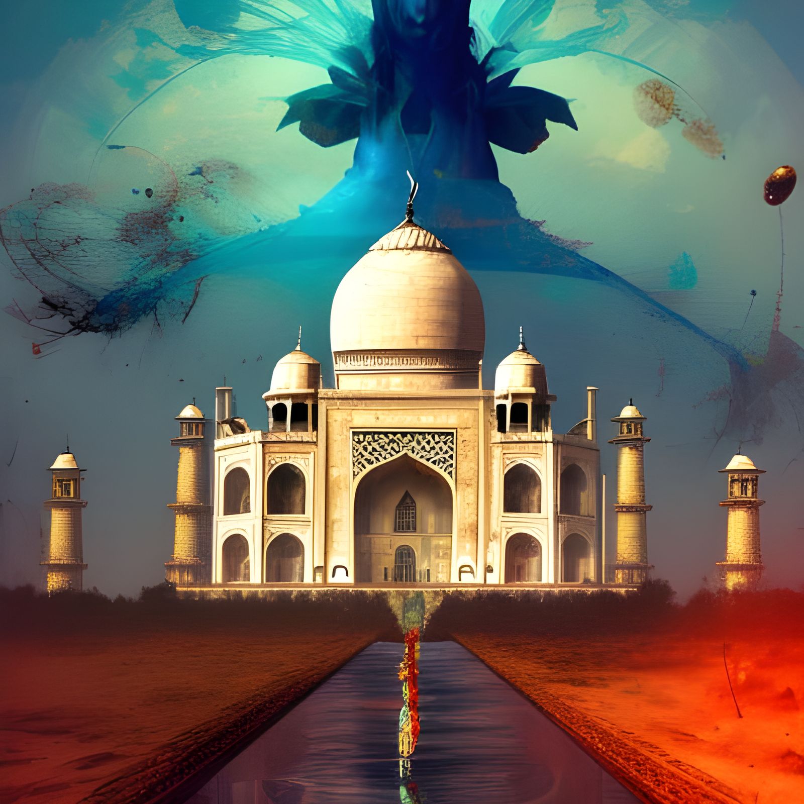 Majestic Taj Mahal Inspired AI Art