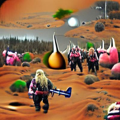 Space Viking Raid on Distant Planet