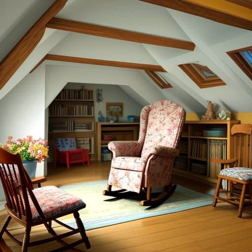 Children in a Flowering Attic Drawing