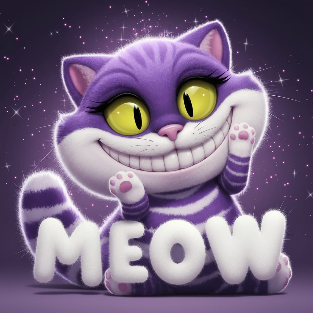 Anime Cheshire Cat Dances with Joy