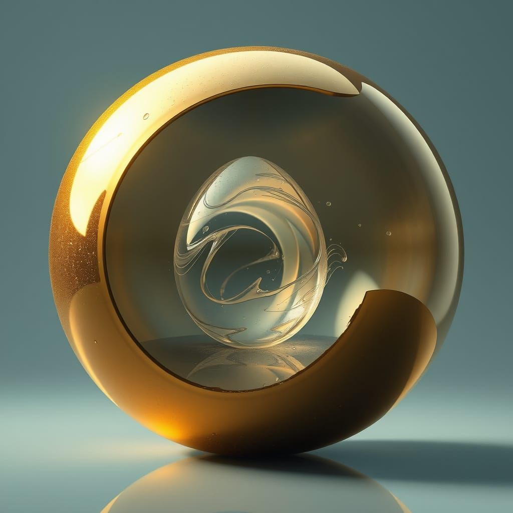 Golden Egg in Mid-Motion, Hyperrealistic Futuristic Concept ...