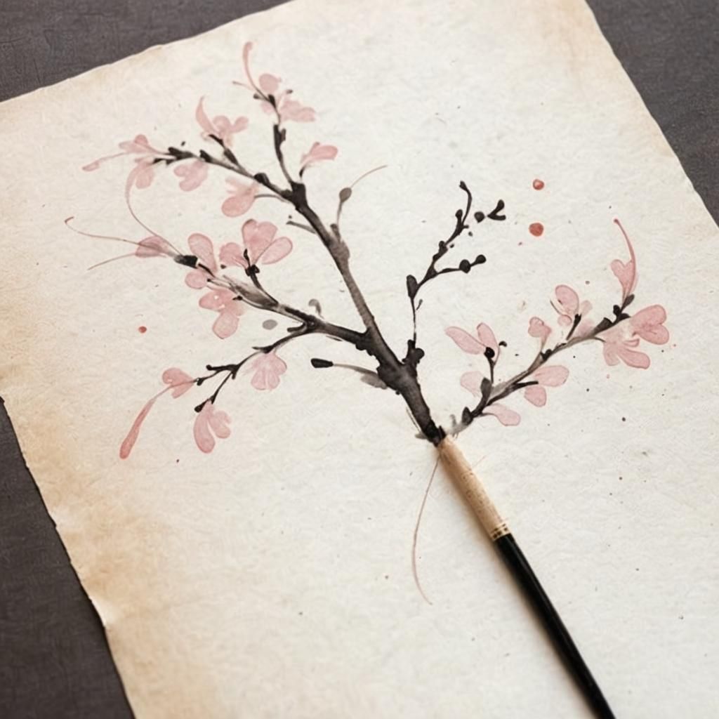 Watercolor Calligraphy 'I Love You' Note on Parchment