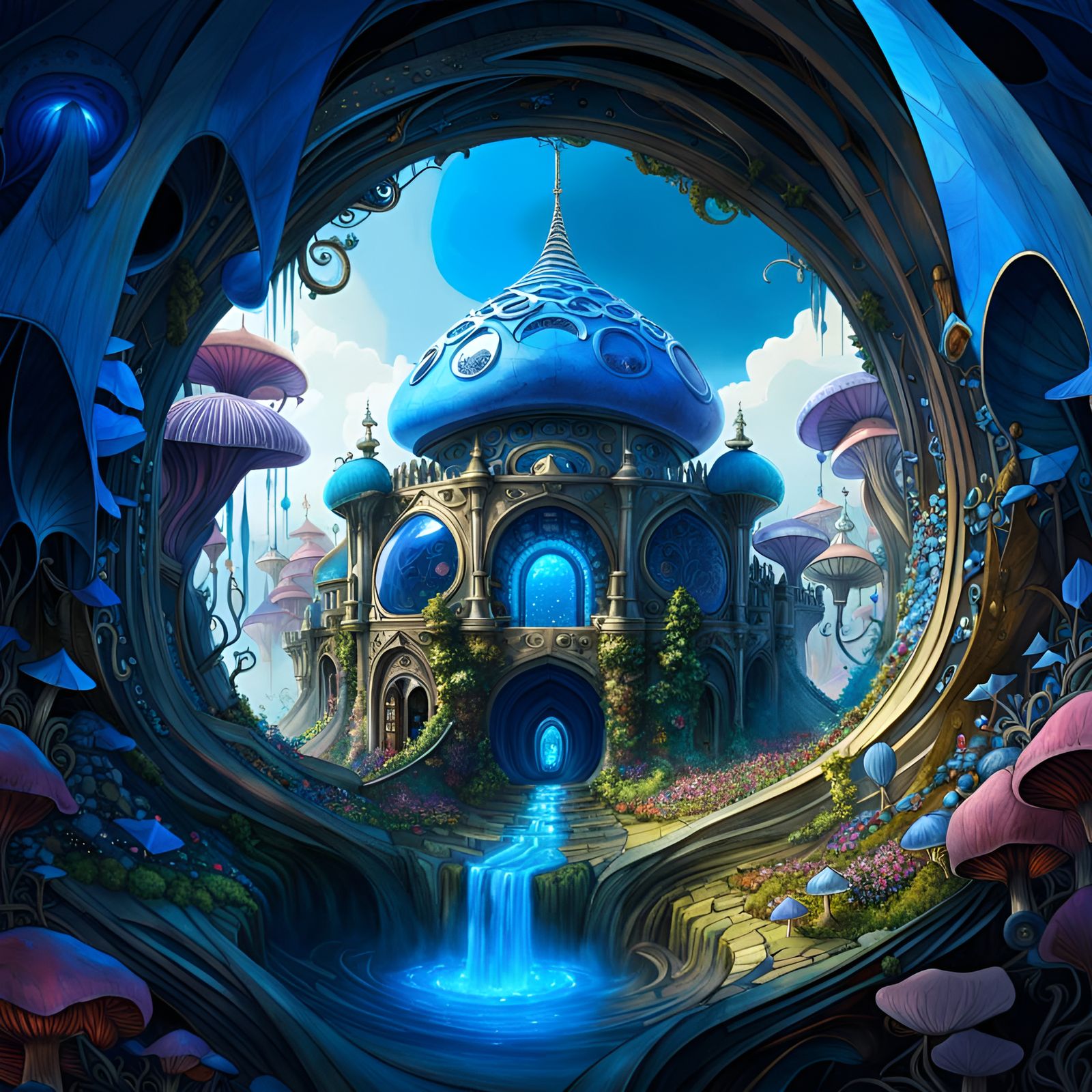 Shimmering Mushroom Palace in Nature Portal