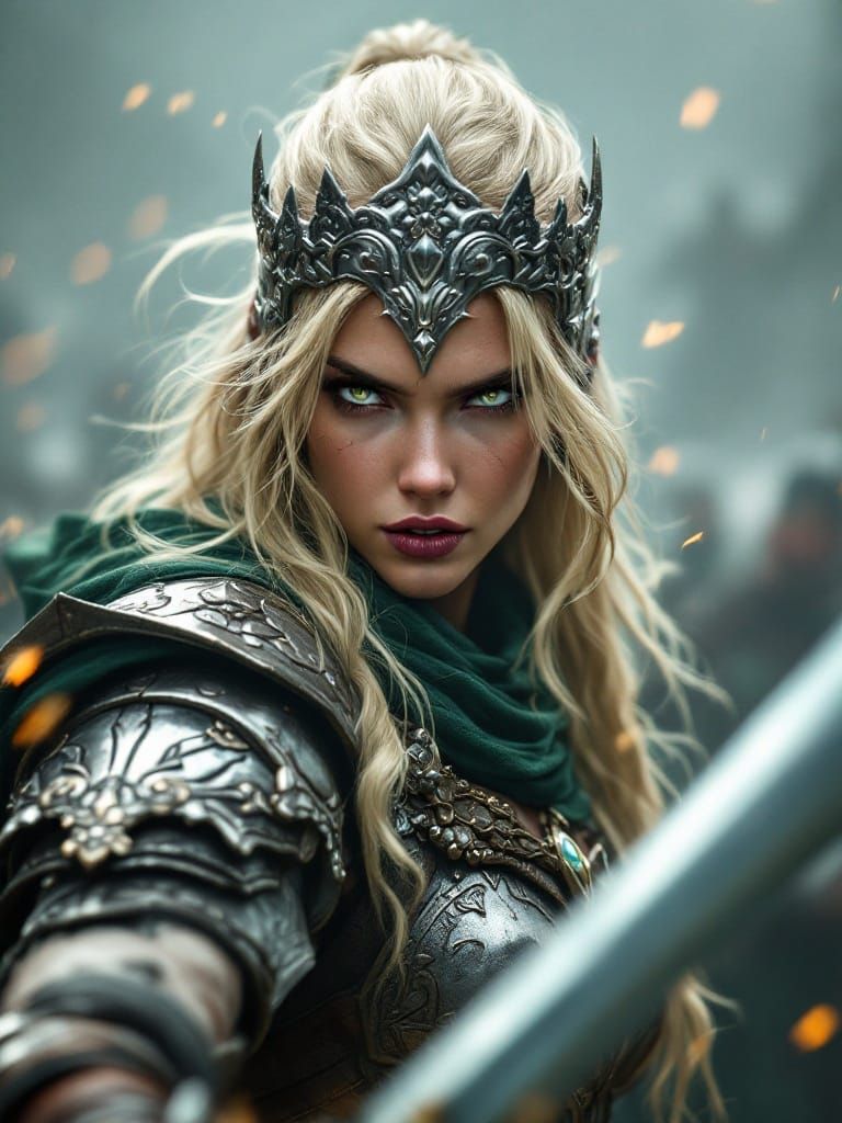 Epic Fantasy Warrior in Cinematic Armor