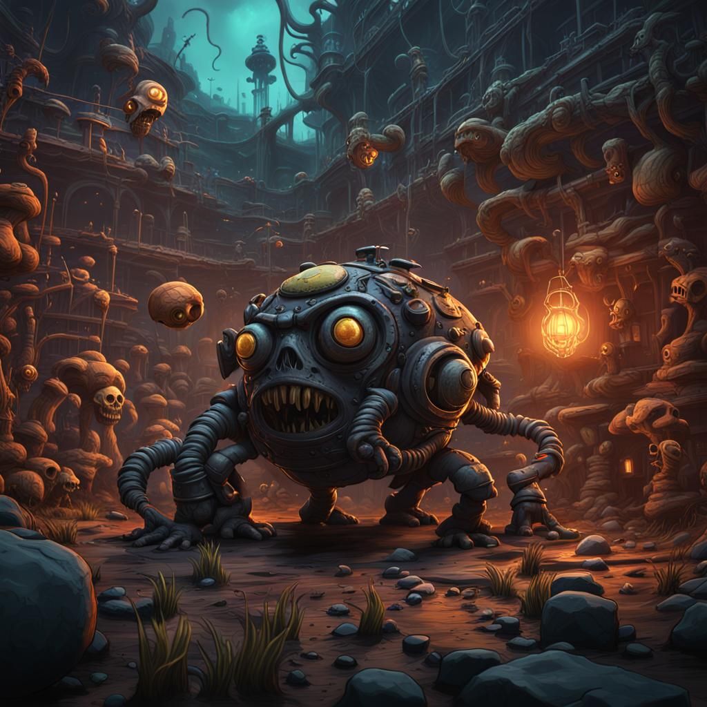 Grim Dark Biological Warfare Cartoons in Rubber Hose Style