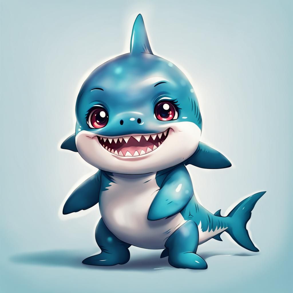 Chibi Cute Little Shark Character