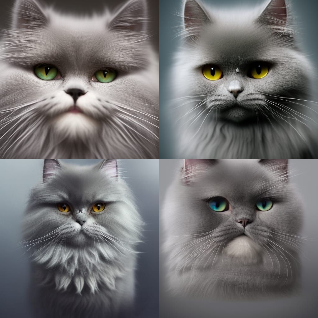 portrait of a cute grey persian cat