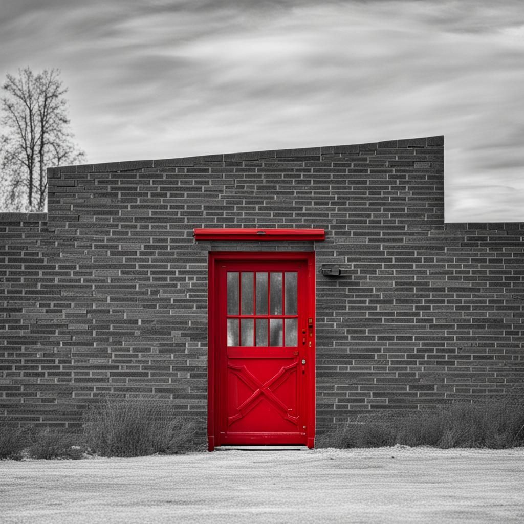 Simple AI Generated Red Door Image