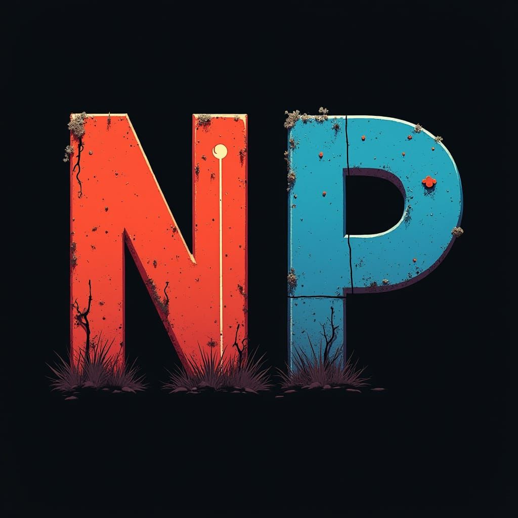 Graphic Design of Red N and Blue P Letters