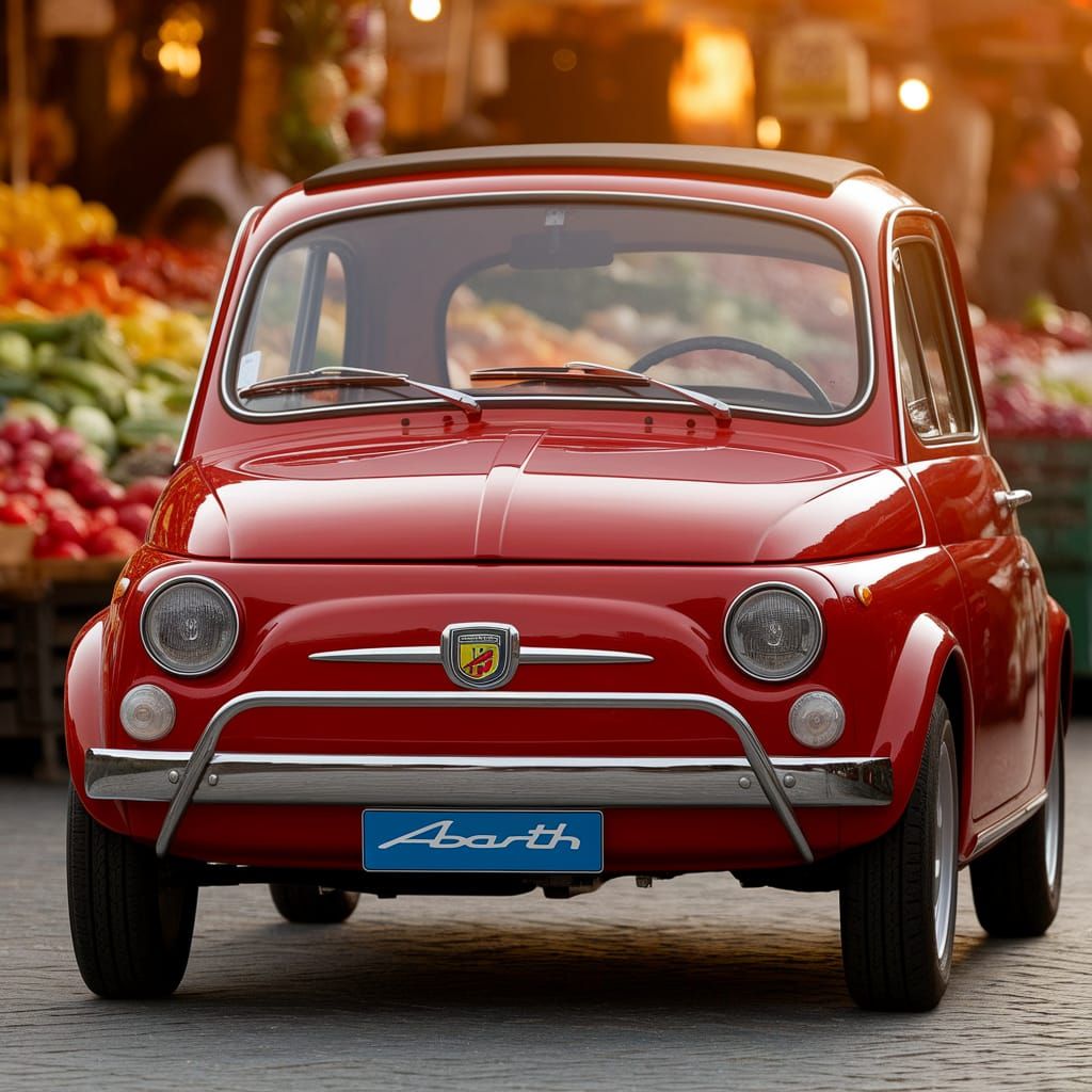 Vintage Fiat 500 Shines in Italian Street Market