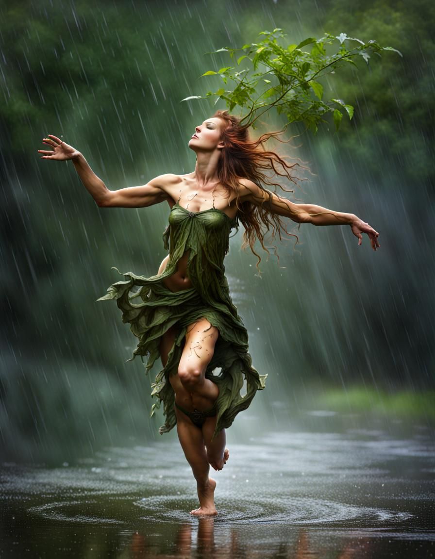 Dryad in the rain