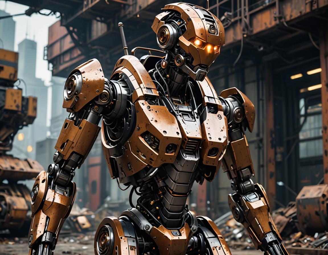 Robot Poison Ivy in Abandoned City