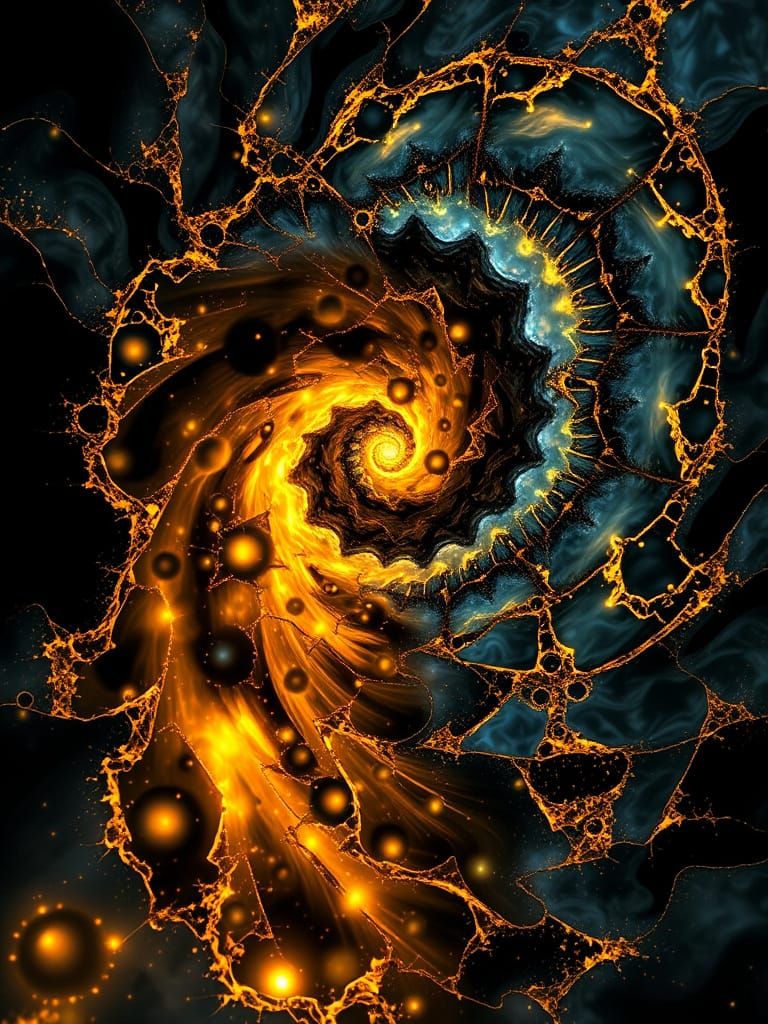 Bioluminescent Alcohol Ink Art of Celestial Archangel