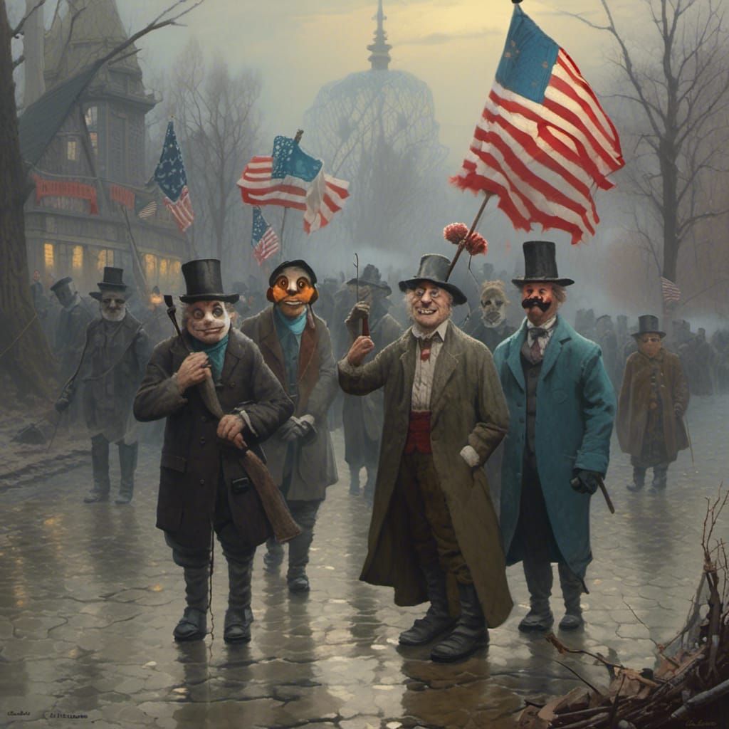 Liberation Celebration: Luminist Village in Dark Surrealism