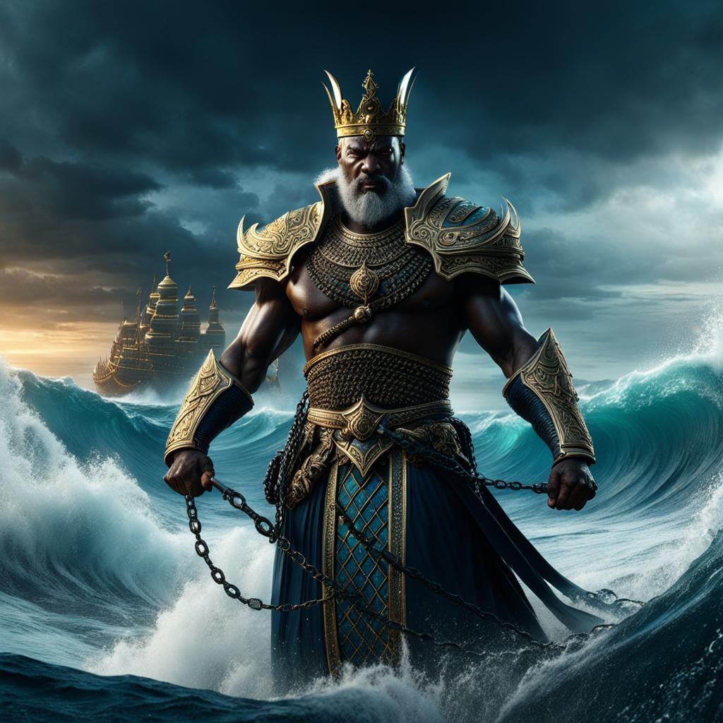 King Xerxes Whipping the Sea: Fantasy Concept Art