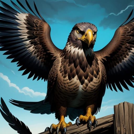 Bold Eagle Comic Art in Vibrant Colors