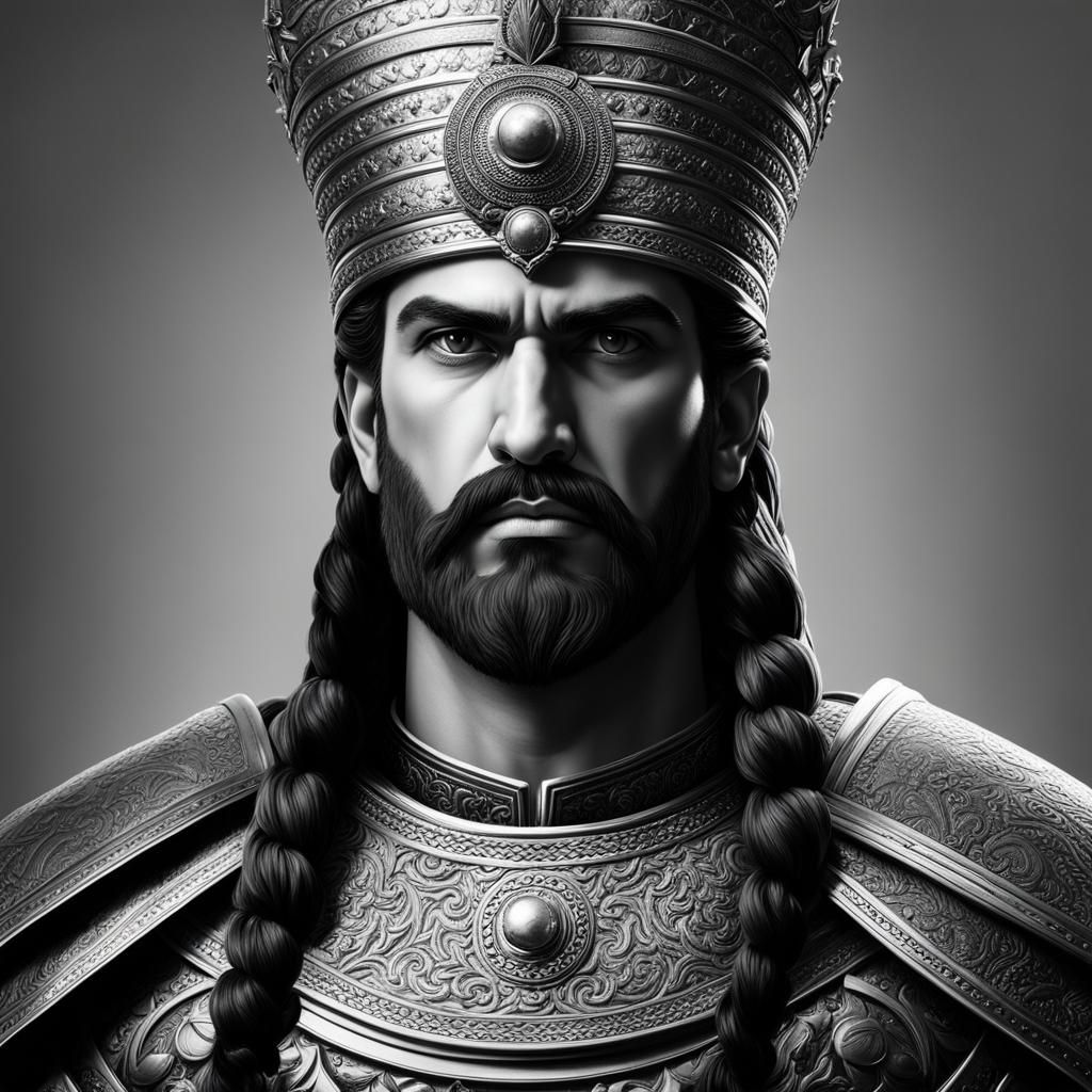 Hyperrealistic Portrait of Persian King Darius