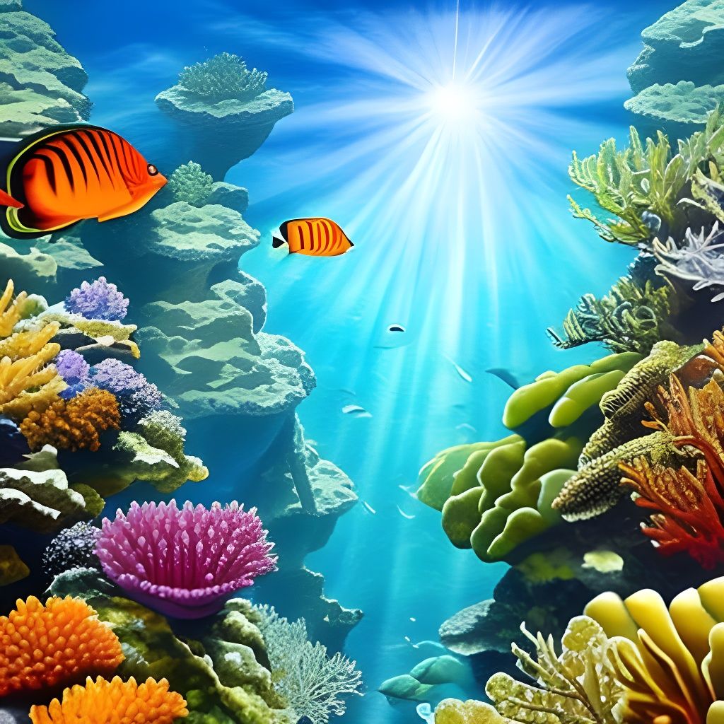 Vibrant Coral Reef Ecosystem in Watercolor