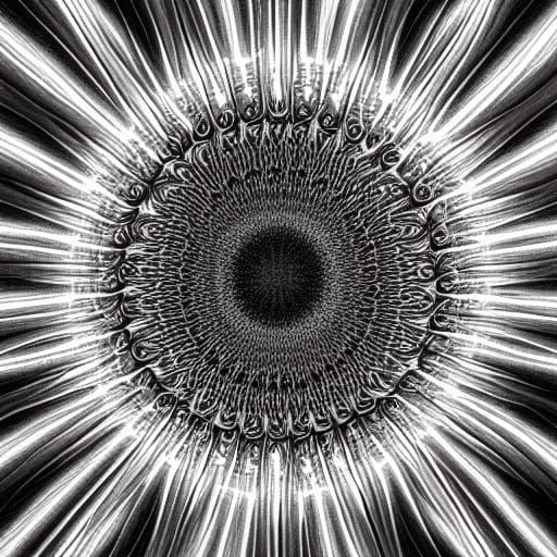 Divine Soul Fractal Portal Charcoal Drawing