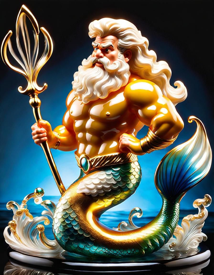 King Triton Glass Sculpture