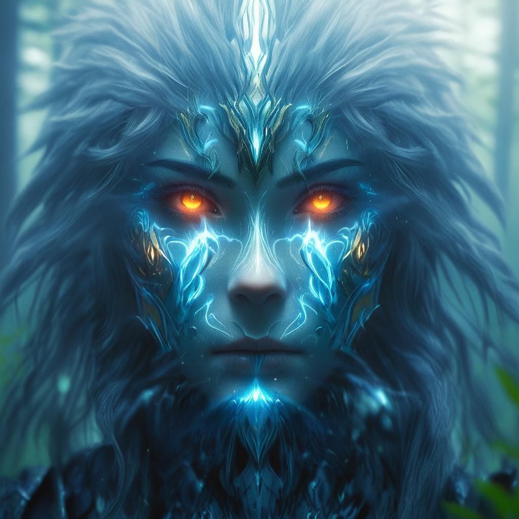 Fantasy Warrior in Misty Forest: 3D Anime Art