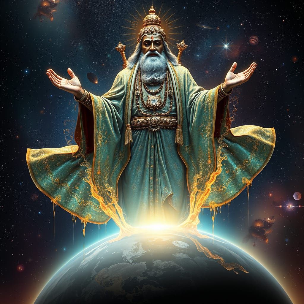 Cosmic Guru Bestows Abundance Above Planet