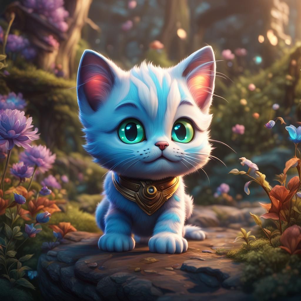 Worlds Cutest Kitten in Detailed Digital Painting