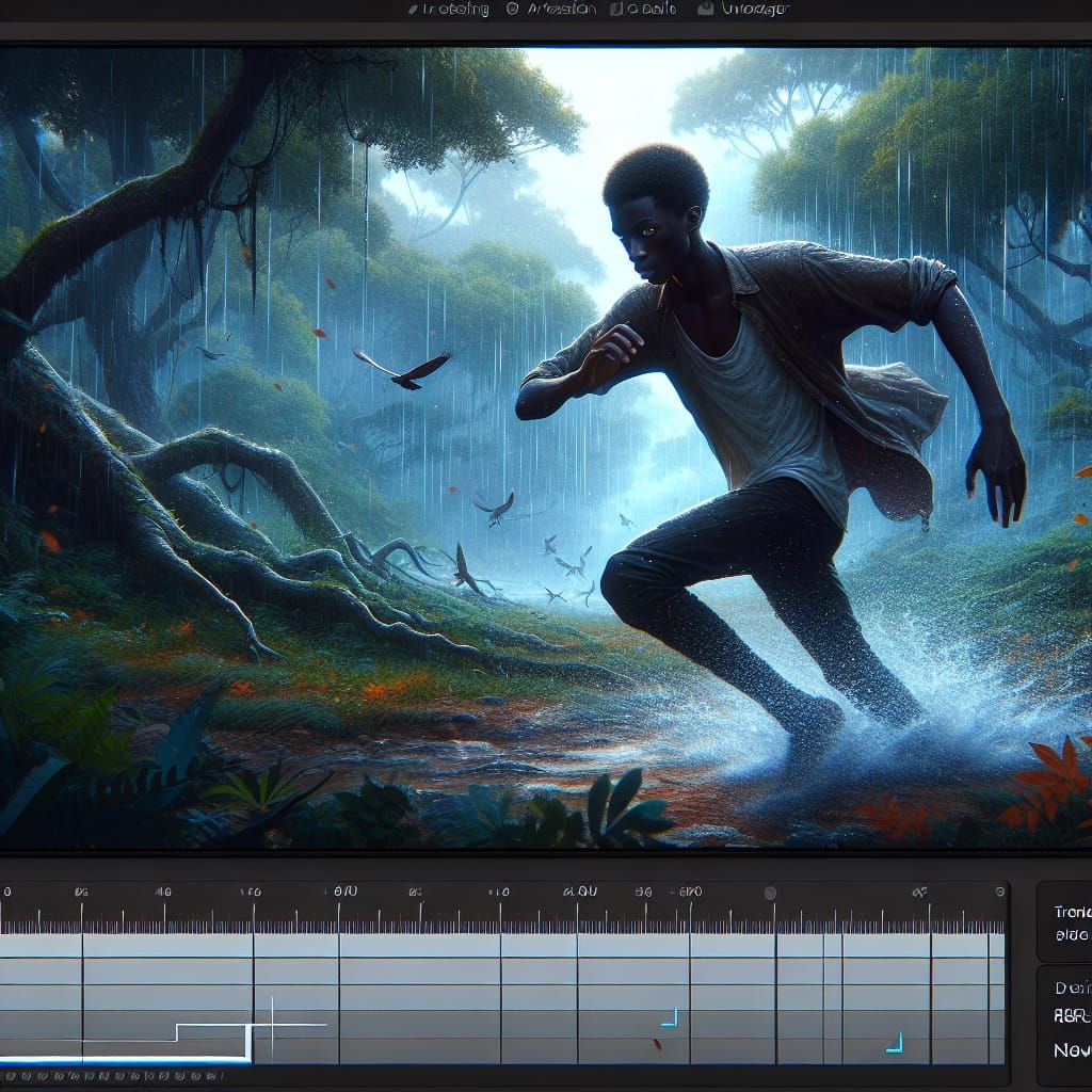 Fantastical Forest Runner in Deep, Complementary Colors