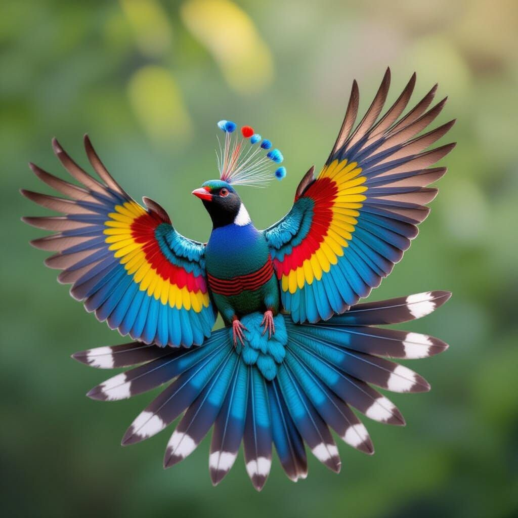 Colorful Bird-of-Paradise Courtship Display