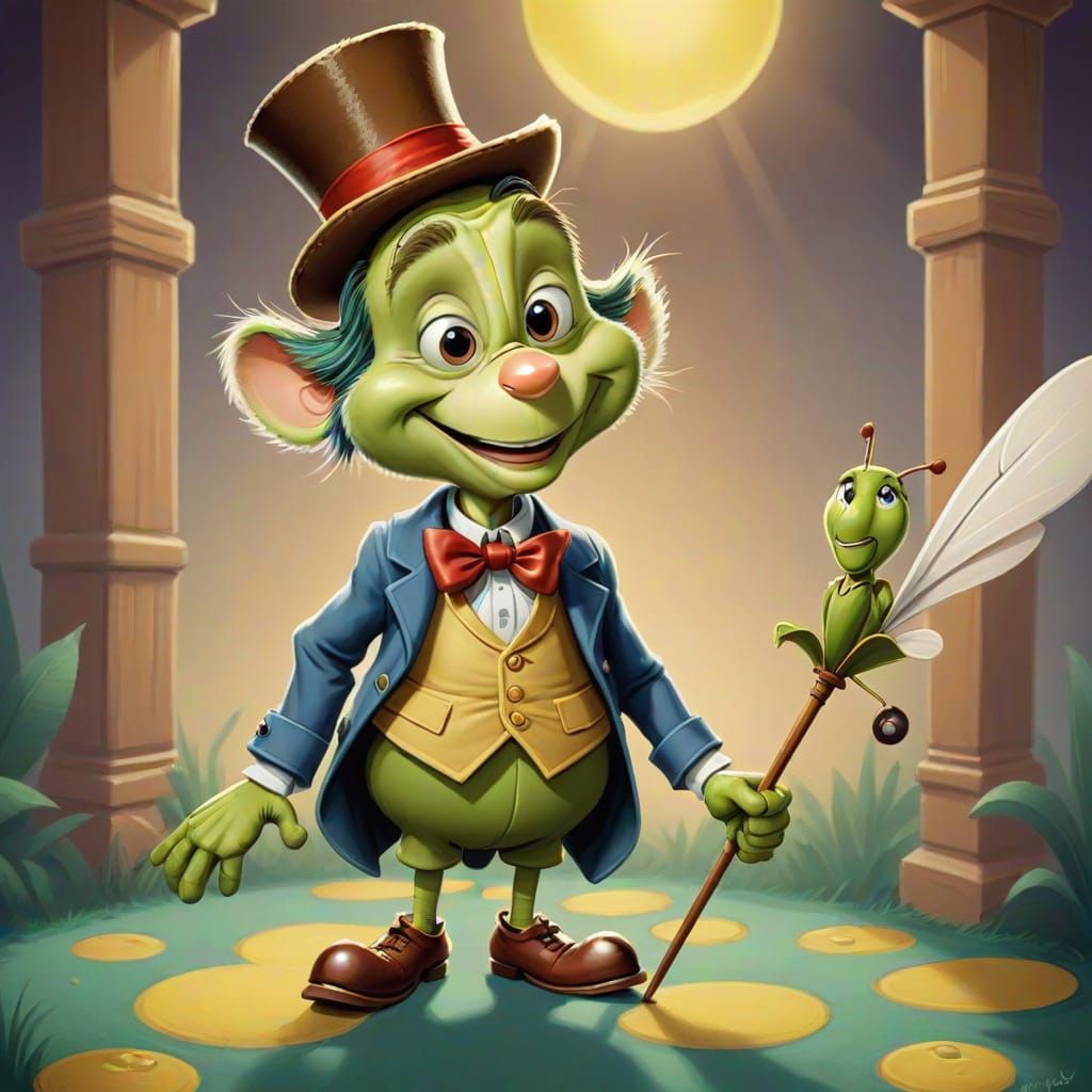 Caricature of Jiminy Cricket