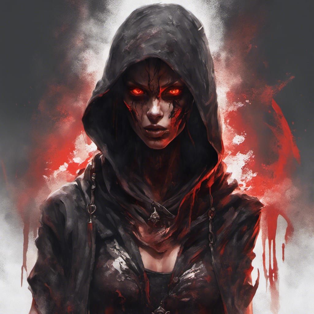 Alluring Necromancer Portrait in Art Nouveau Style