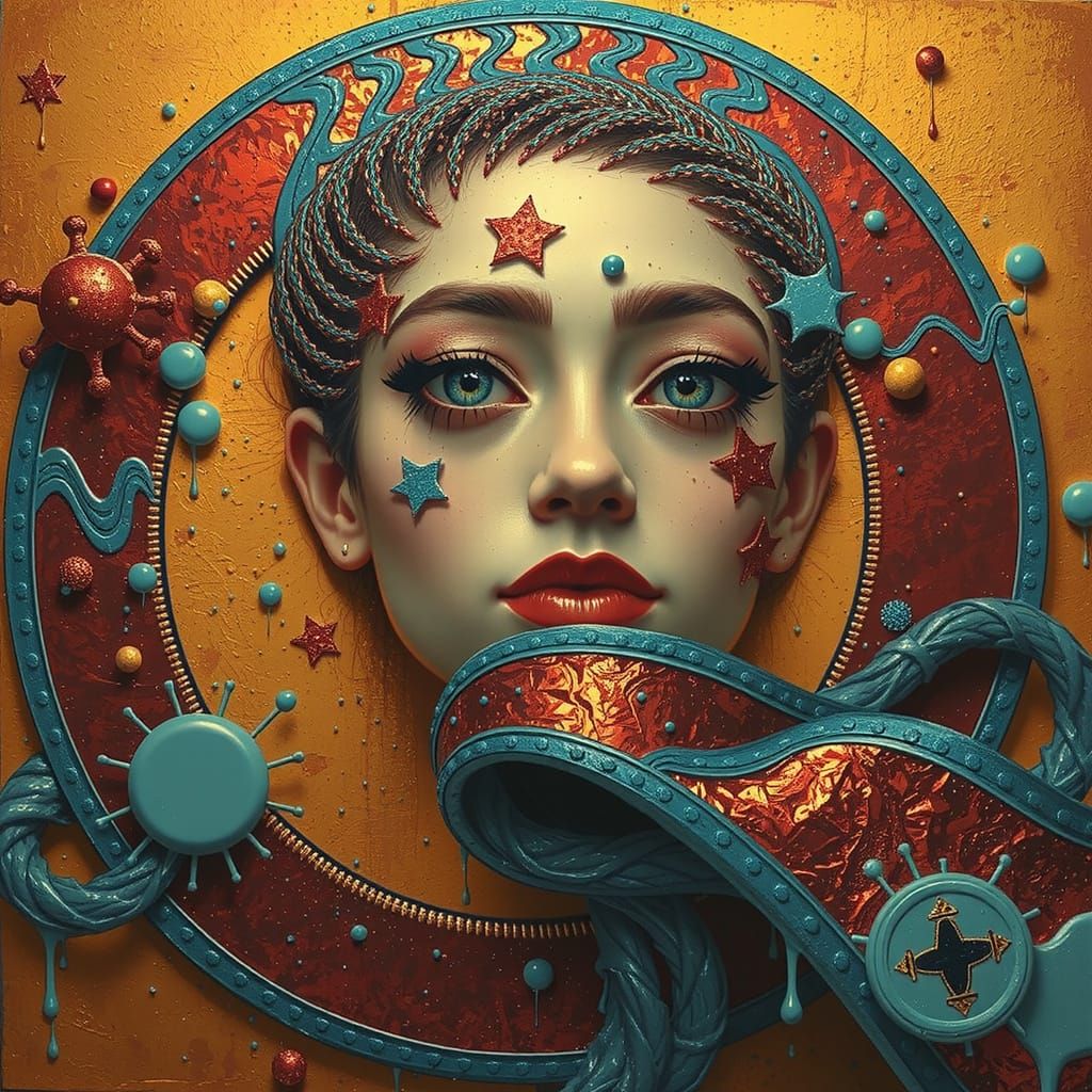 Dynamic Swirling Vortex Abstract Art